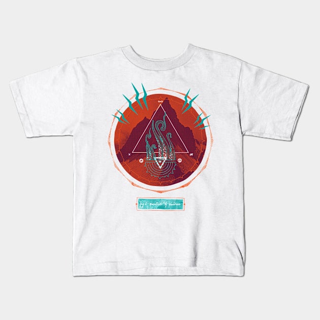 The Mountain of Madness Kids T-Shirt by againstbound